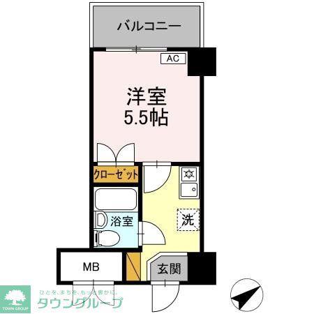 コンフォール小泉(1K/7階)の間取り写真