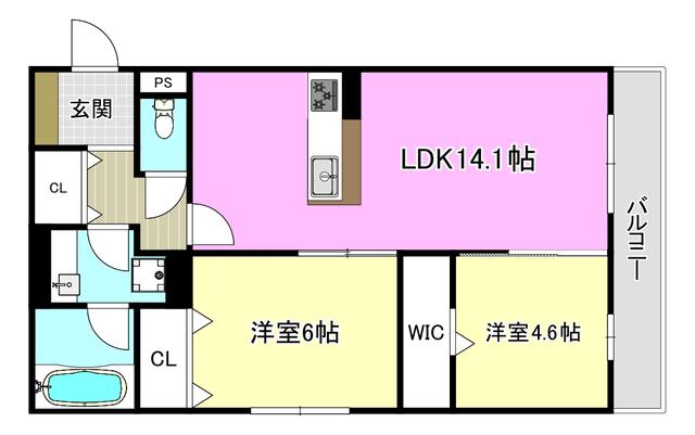 ラヴィエール南茨木II(2LDK/3階)の間取り写真