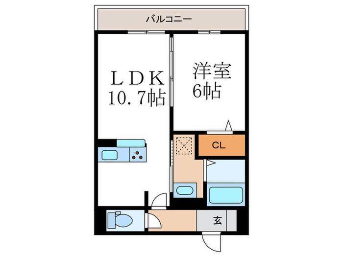 ソーニョ西京極(1LDK/2階)の間取り写真
