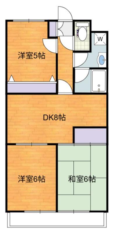 橋本大河原ビル(3DK/4階)の間取り写真