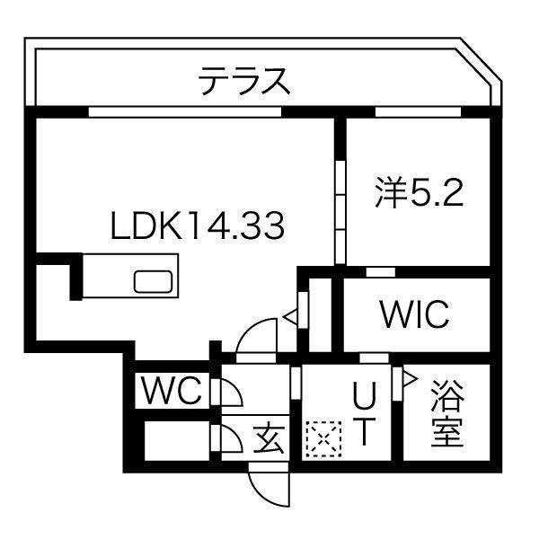 ALPHA菊水駅前(1LDK/4階)の間取り写真