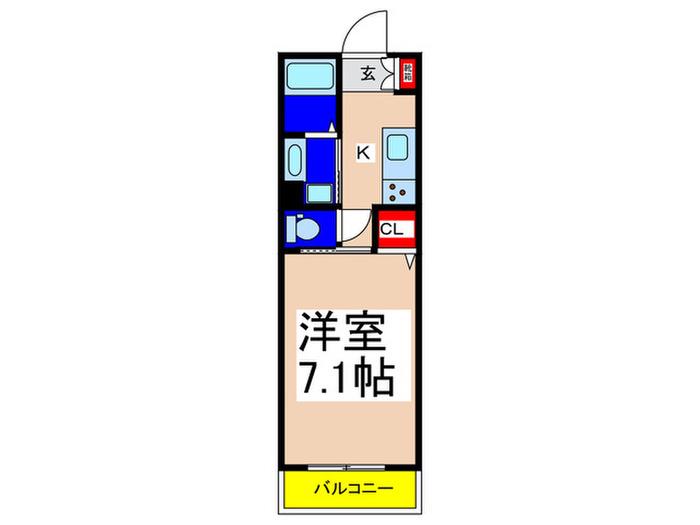 グラナーデ高野台(1K/2階)の間取り写真