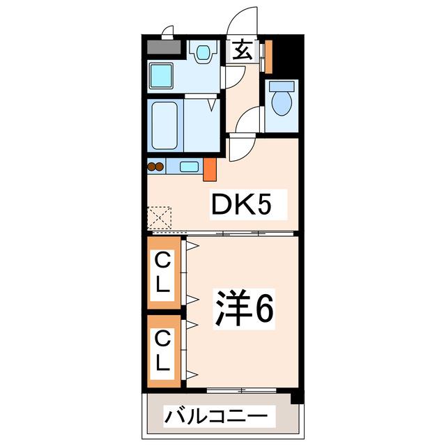 アニバーサリー(1DK/1階)の間取り写真