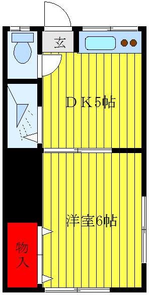 メゾン平松(1DK/3階)の間取り写真
