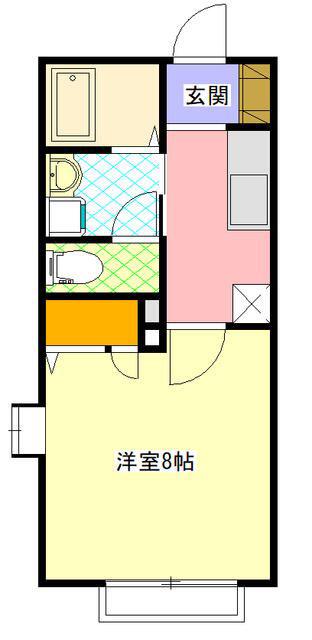 コーポ北澤3(1K/1階)の間取り写真