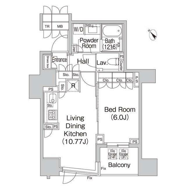 BRILLIA代官山プレステージ 部屋番号0309(1LDK/3階)の間取り写真