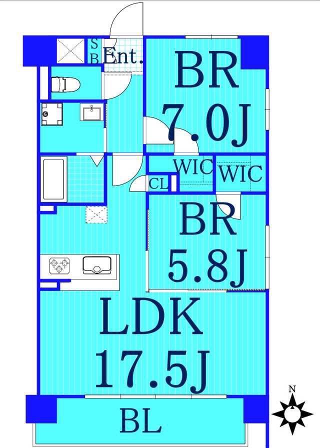ホワイトストーク叶屋(2LDK/4階)の間取り写真