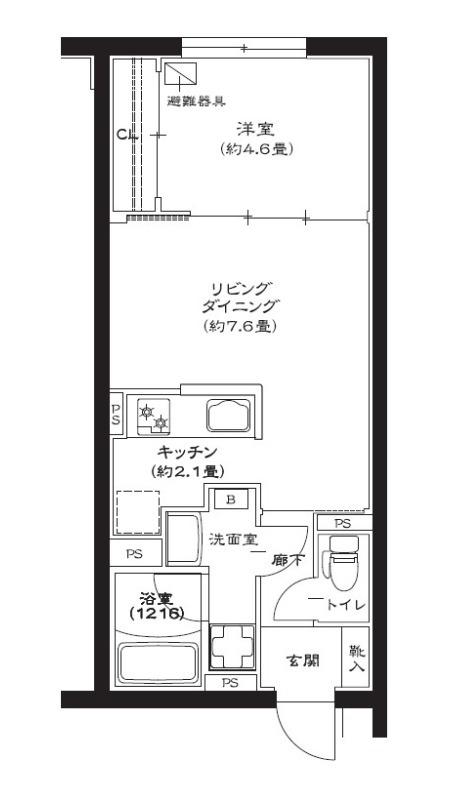 ジェノヴィア池袋(1LDK/2階)の間取り写真