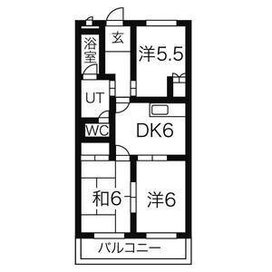 リバーサイド桶狭間(3DK/2階)の間取り写真