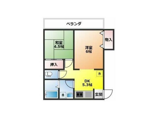 トミーハイツ(2K/2階)の間取り写真