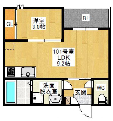 REGALEST東雲(1LDK/1階)の間取り写真