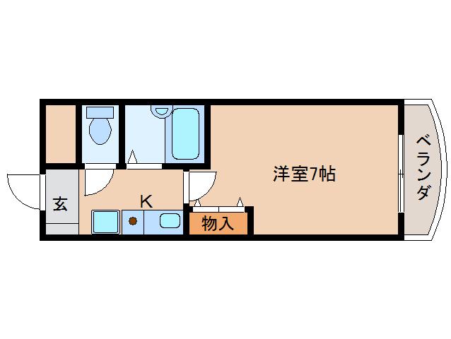 リーベンHOSODA(1K/2階)の間取り写真