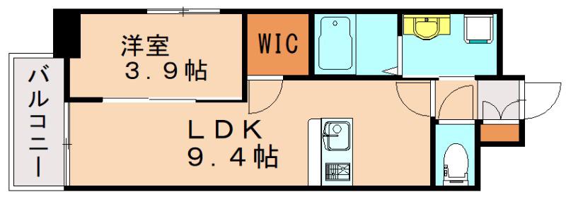 ウイングス熊手(1LDK/7階)の間取り写真