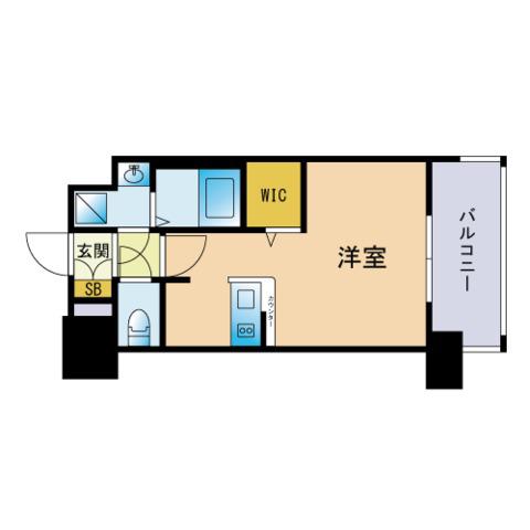 エンクレスト天神LARK(ワンルーム/10階)の間取り写真