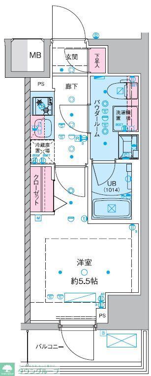 GENOVIA西川口III(1K/3階)の間取り写真