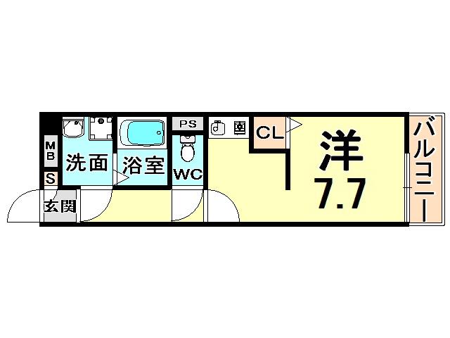 グレースWAKO(1K/2階)の間取り写真