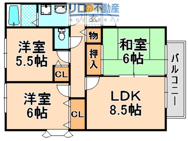 グランパルク向井(3LDK/2階)の間取り写真