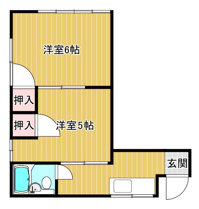 ベルモント池田町(2K/2階)の間取り写真