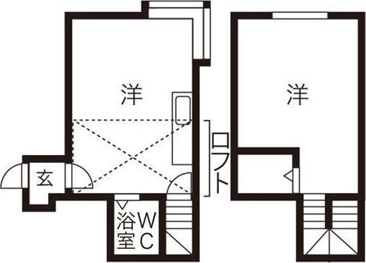 メイプルタウン(1LDK/2階)の間取り写真