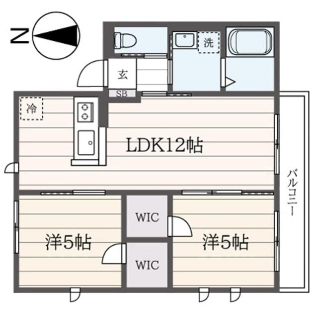 FLOURISH(2LDK/1階)の間取り写真