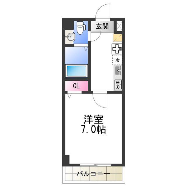 FDSKOHAMAウエスト(1K/10階)の間取り写真