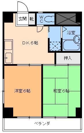 ライブタウン高砂(2DK/3階)の間取り写真