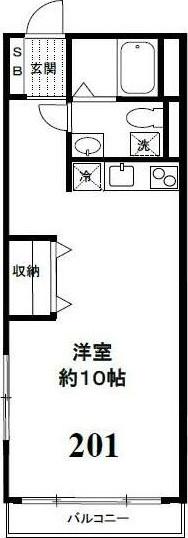 グロリアハイツ(ワンルーム/3階)の間取り写真
