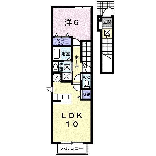 コーポミューゲ(1LDK/2階)の間取り写真
