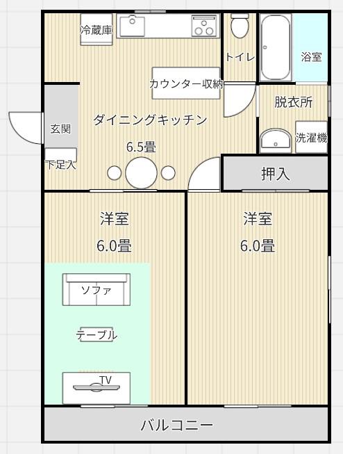 ベレーザ PARTⅠ(2DK/2階)の間取り写真