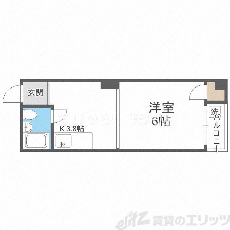 南森町ロイヤルハイツ(ワンルーム/3階)の間取り写真