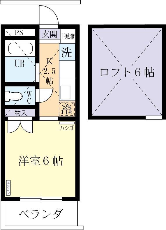 マスヤマハイツ(1K/1階)の間取り写真