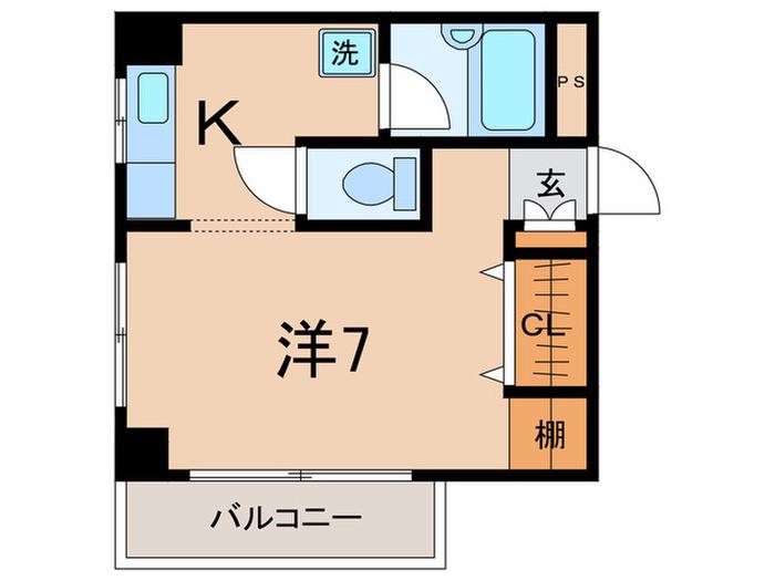 ティーフラワータナベ(1K/2階)の間取り写真
