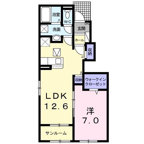 TERRA FELICEI(1LDK/1階)の間取り写真