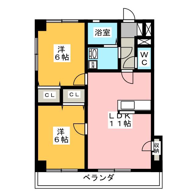 EAUBELLE(2LDK/1階)の間取り写真