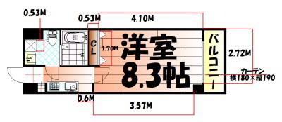 NO.71オリエントトラストタワー(1K/14階)の間取り写真