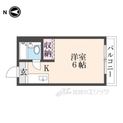 サンハイツたかだ(ワンルーム/2階)の間取り写真
