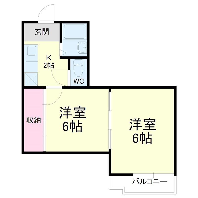 中沢メルド25(2K/4階)の間取り写真