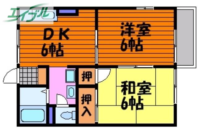 アクティエイト(2DK/1階)の間取り写真