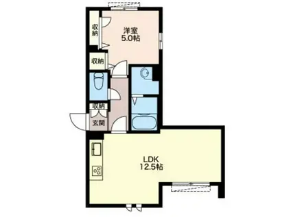 アポルテ(1LDK/1階)の間取り写真