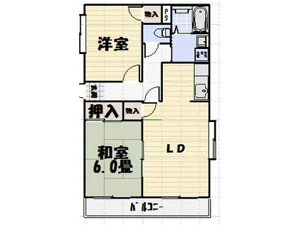 インペリアルY(2LDK/3階)の間取り写真