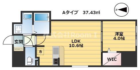 LADOUCEUR玉造(1LDK/7階)の間取り写真