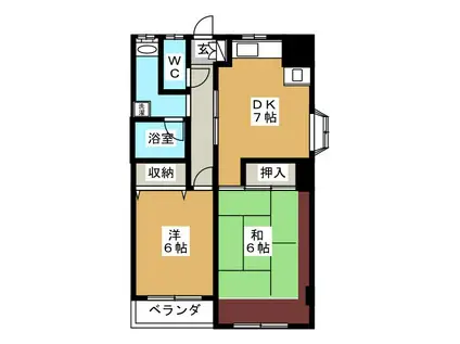 SBハイム(2DK/2階)の間取り写真