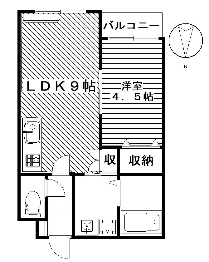 スプリングフィールズ(1LDK/2階)の間取り写真