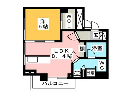 東京メトロ有楽町線 地下鉄成増駅 徒歩1分 7階建 築54年(1DK/2階)の間取り写真