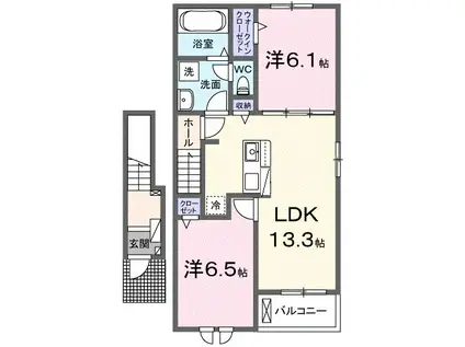 シャノワール M(2LDK/2階)の間取り写真