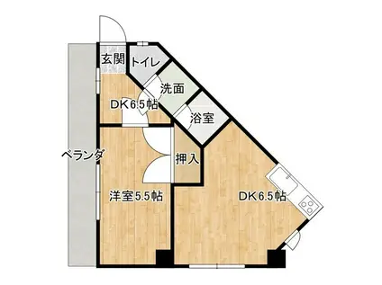 ヴィラコスモス稲沢(1DK/4階)の間取り写真