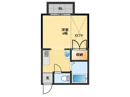 プチメゾン旭(1K/1階)の間取り写真