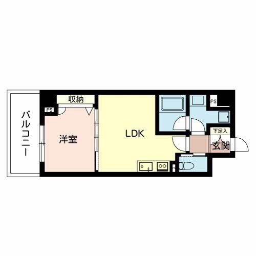 ベラ・ルーナ(1LDK/9階)の間取り写真