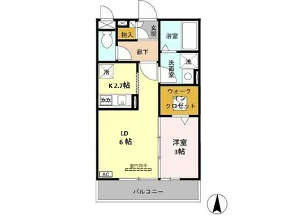 ベルレージュ(1LDK/1階)の間取り写真