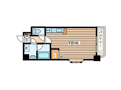 ラポール勾当台(ワンルーム/6階)の間取り写真